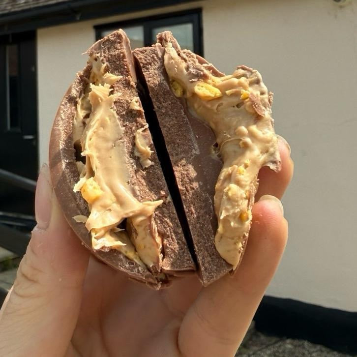 BELGIAN CHOCOLATE FILLED HALF EGGS 150g