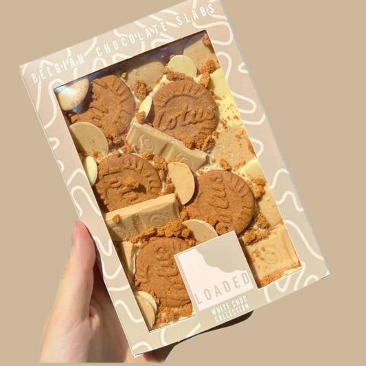 WHITE BELGIAN CHOCOLATE BISCOFF SLAB.