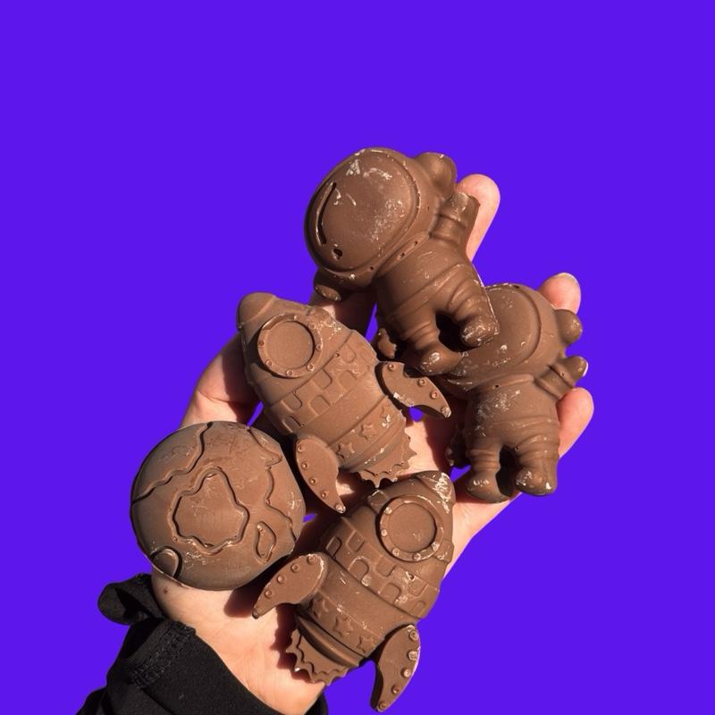 33.6% Belgian Chocolate Space Shapes 200g - Unique Space-Themed Chocolate Treats in a 200g Pack